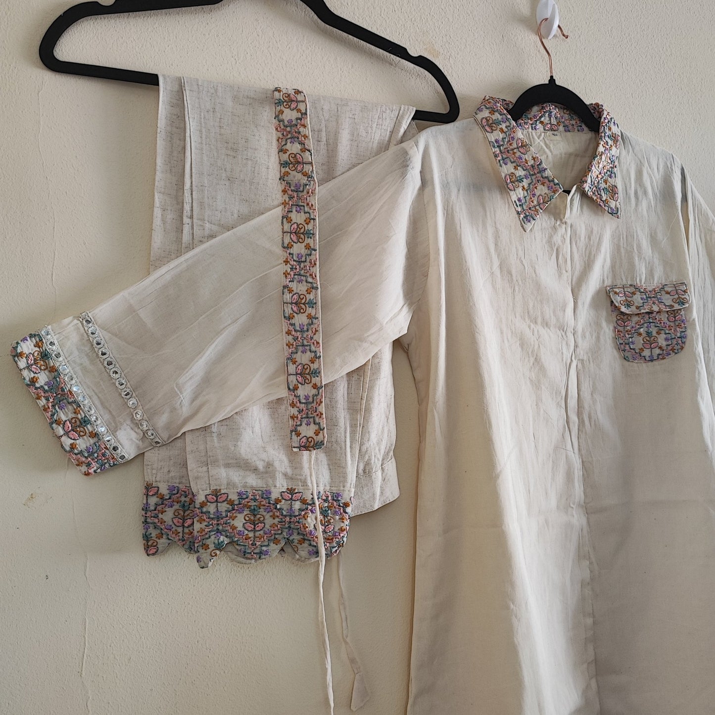 Embroidered coord set with belt. - Neel Creations By Saanvi