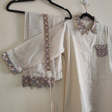 Embroidered coord set with belt. - Neel Creations By Saanvi