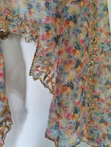 Floral organza sheer Indian dupatta - Neel Creations By Saanvi