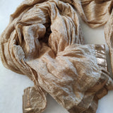 Gold crush dupatta stole. Long neck wrap - Neel Creations By Saanvi