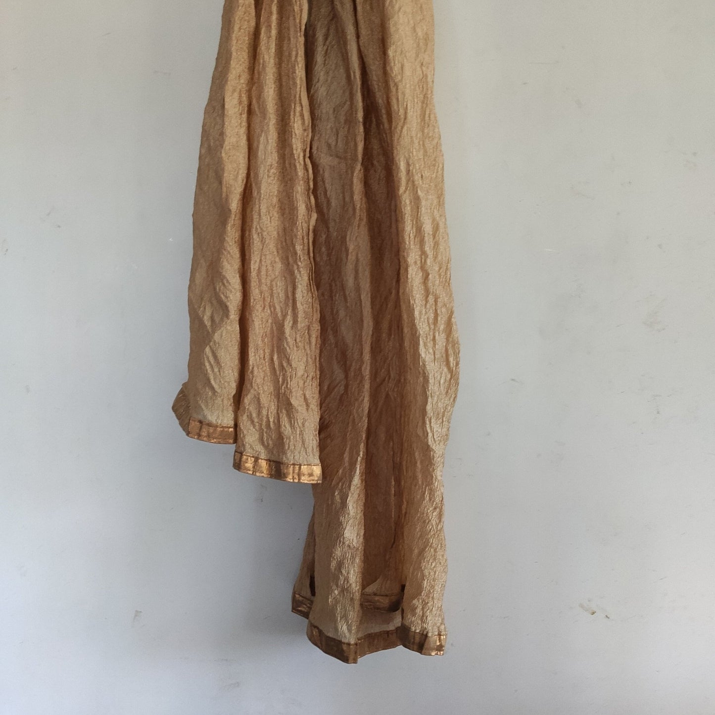 Gold crush dupatta stole. Long neck wrap - Neel Creations By Saanvi