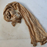 Gold crush dupatta stole. Long neck wrap - Neel Creations By Saanvi