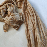 Gold crush dupatta stole. Long neck wrap - Neel Creations By Saanvi