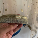 Gold Indian Wedding Dupatta long net embroidered scarf Punjabi dress dupattas with embroidery for festival chunni lehenga stole - Neel Creations By Saanvi