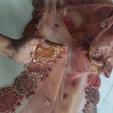 Indian designer net dupatta. Indian heavy dupatta. Chunri for women Indian suit - Neel Creations By Saanvi