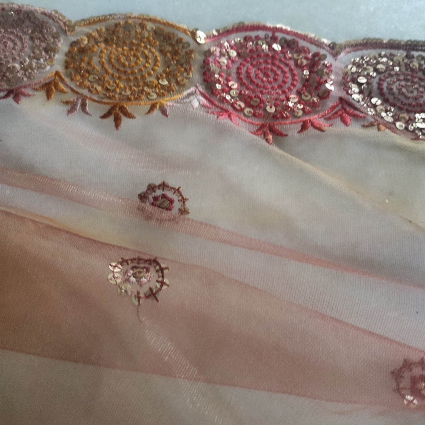 Indian designer net dupatta. Indian heavy dupatta. Chunri for women Indian suit - Neel Creations By Saanvi