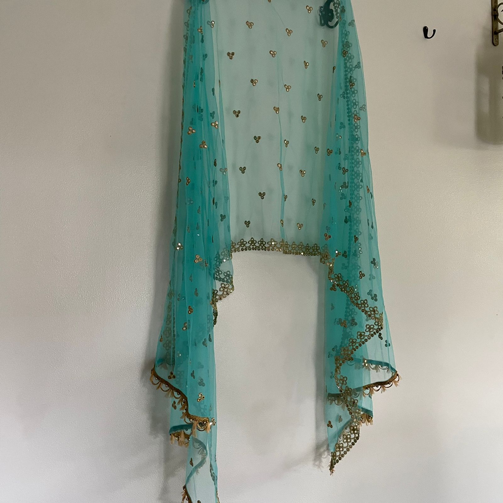 Indian Dupatta long net embroidered scarf Punjabi dress dupattas with zari embroidery for festival chunni lehenga stole - Neel Creations By Saanvi