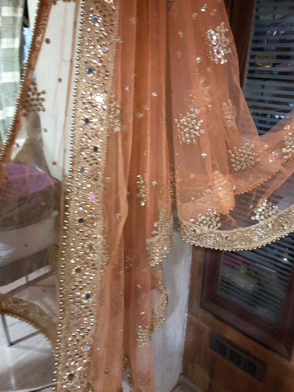 Indian Dupatta long net embroidered scarf Punjabi dress dupattas with zari embroidery for festival chunni lehenga stole - Neel Creations By Saanvi