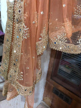 Indian Dupatta long net embroidered scarf Punjabi dress dupattas with zari embroidery for festival chunni lehenga stole - Neel Creations By Saanvi
