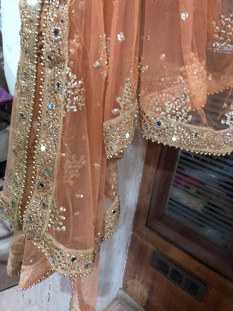 Indian Dupatta long net embroidered scarf Punjabi dress dupattas with zari embroidery for festival chunni lehenga stole - Neel Creations By Saanvi