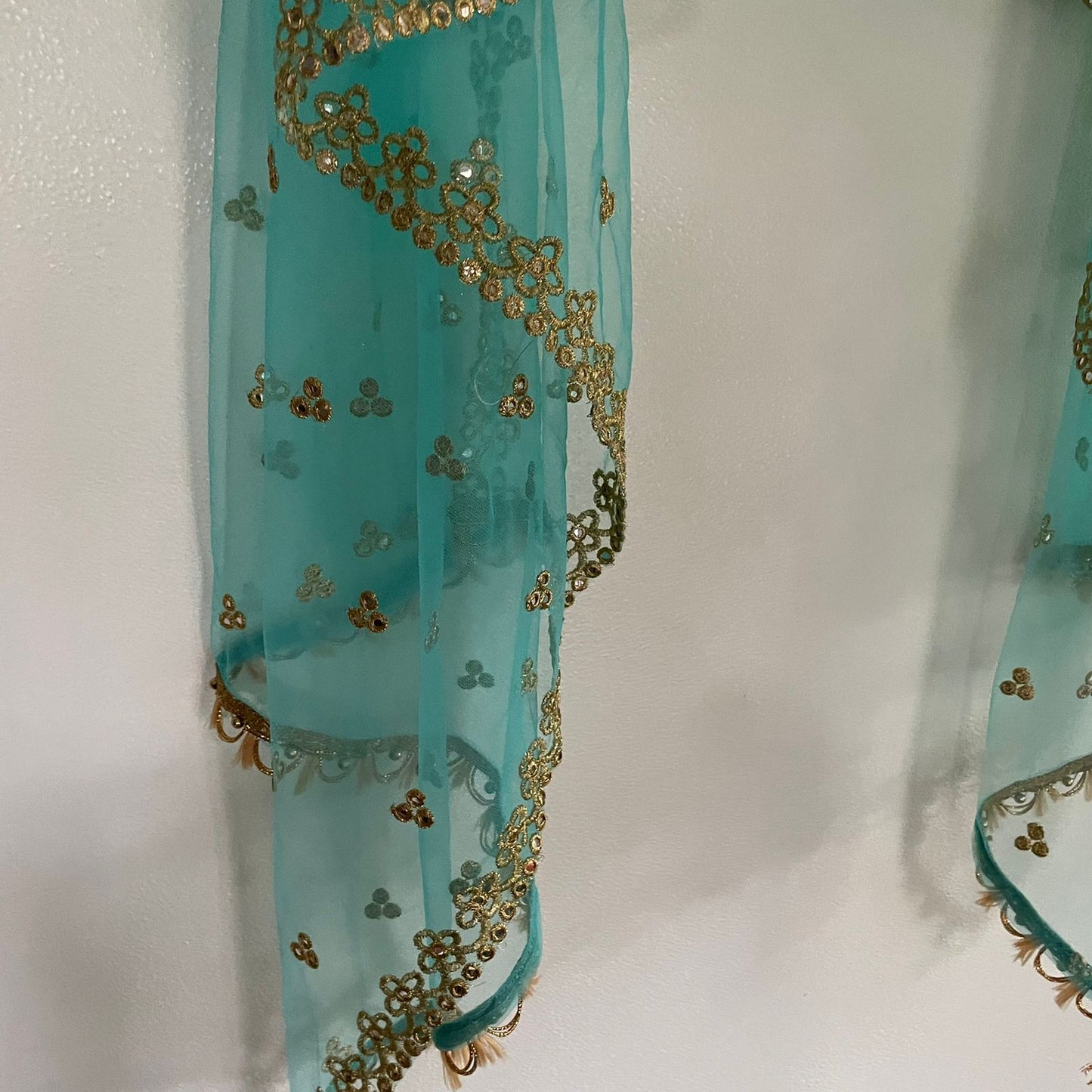 Indian Dupatta long net embroidered scarf Punjabi dress dupattas with zari embroidery for festival chunni lehenga stole - Neel Creations By Saanvi