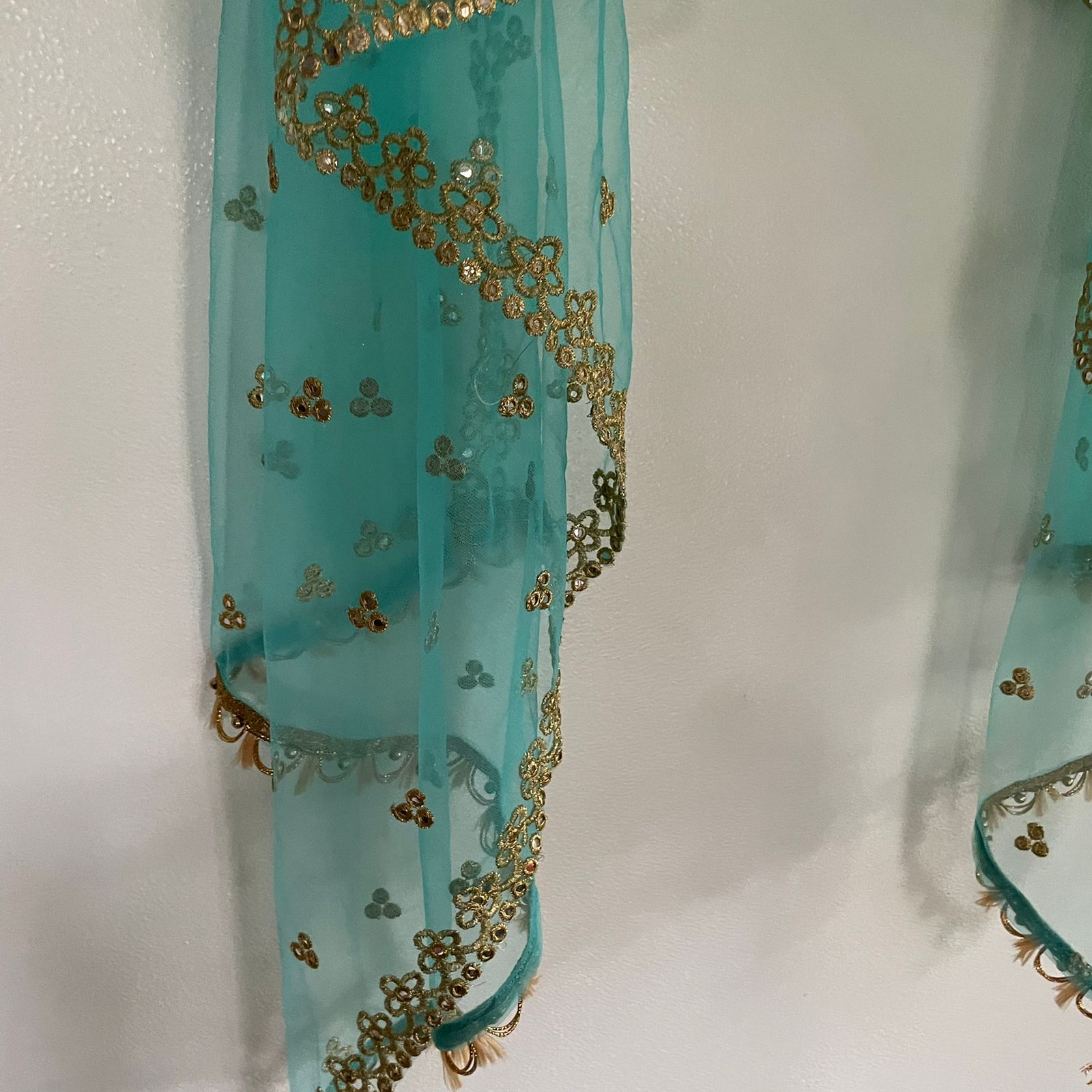 Indian Dupatta long net embroidered scarf Punjabi dress dupattas with zari embroidery for festival chunni lehenga stole - Neel Creations By Saanvi