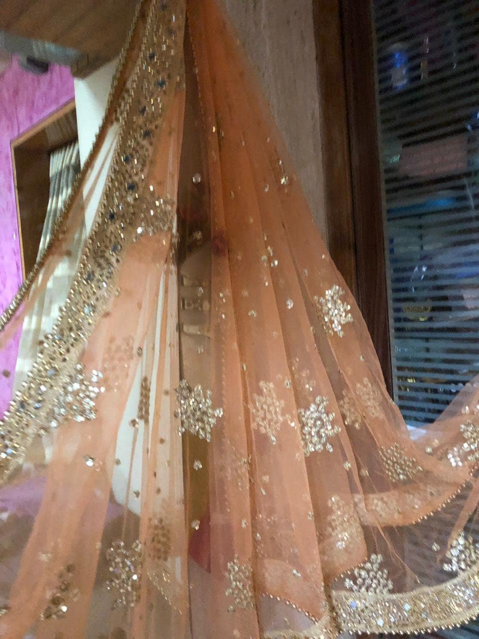 Indian Dupatta long net embroidered scarf Punjabi dress dupattas with zari embroidery for festival chunni lehenga stole - Neel Creations By Saanvi