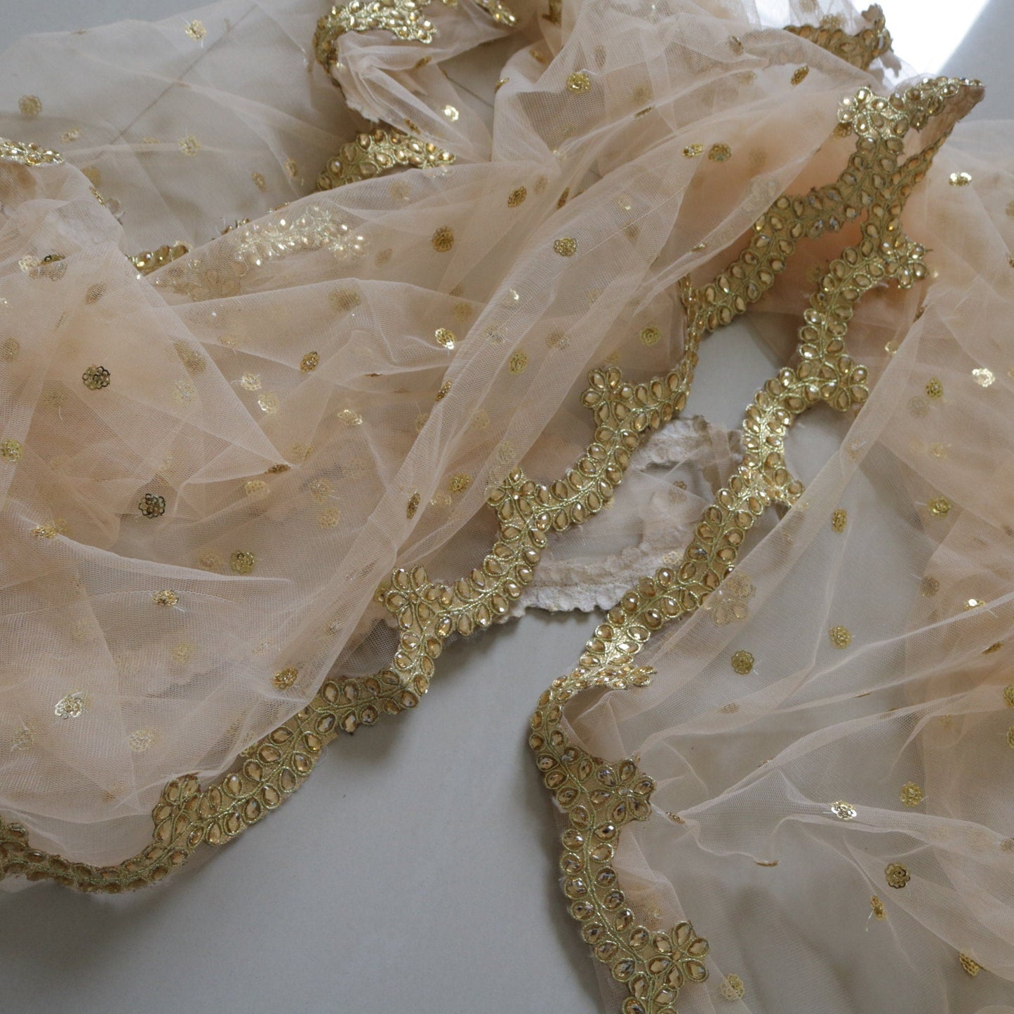 Indian dupatta pastel colored net dupatta for wedding party wear. Designer fancy dupattas for brides. - Neel Creations By Saanvi