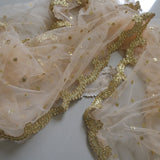 Indian dupatta pastel colored net dupatta for wedding party wear. Designer fancy dupattas for brides. - Neel Creations By Saanvi