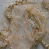 Indian dupatta pastel colored net dupatta for wedding party wear. Designer fancy dupattas for brides. - Neel Creations By Saanvi