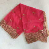 Indian dupatta veil for women. Lehenga dupatta Net beaded border Bridal pink dupatta. - Neel Creations By Saanvi