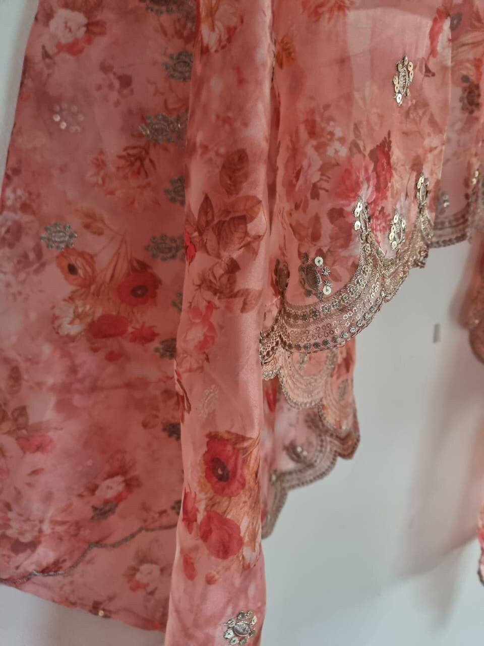 Indian dupatta with embroidery. Designer dupattas for women - Neel Creations By Saanvi