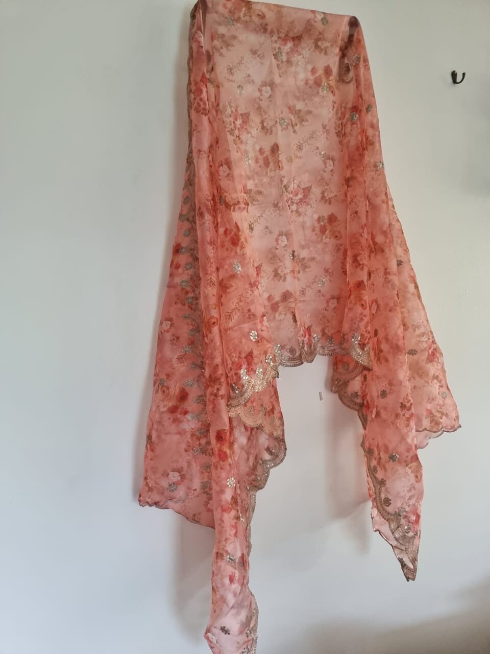 Indian dupatta with embroidery. Designer dupattas for women - Neel Creations By Saanvi