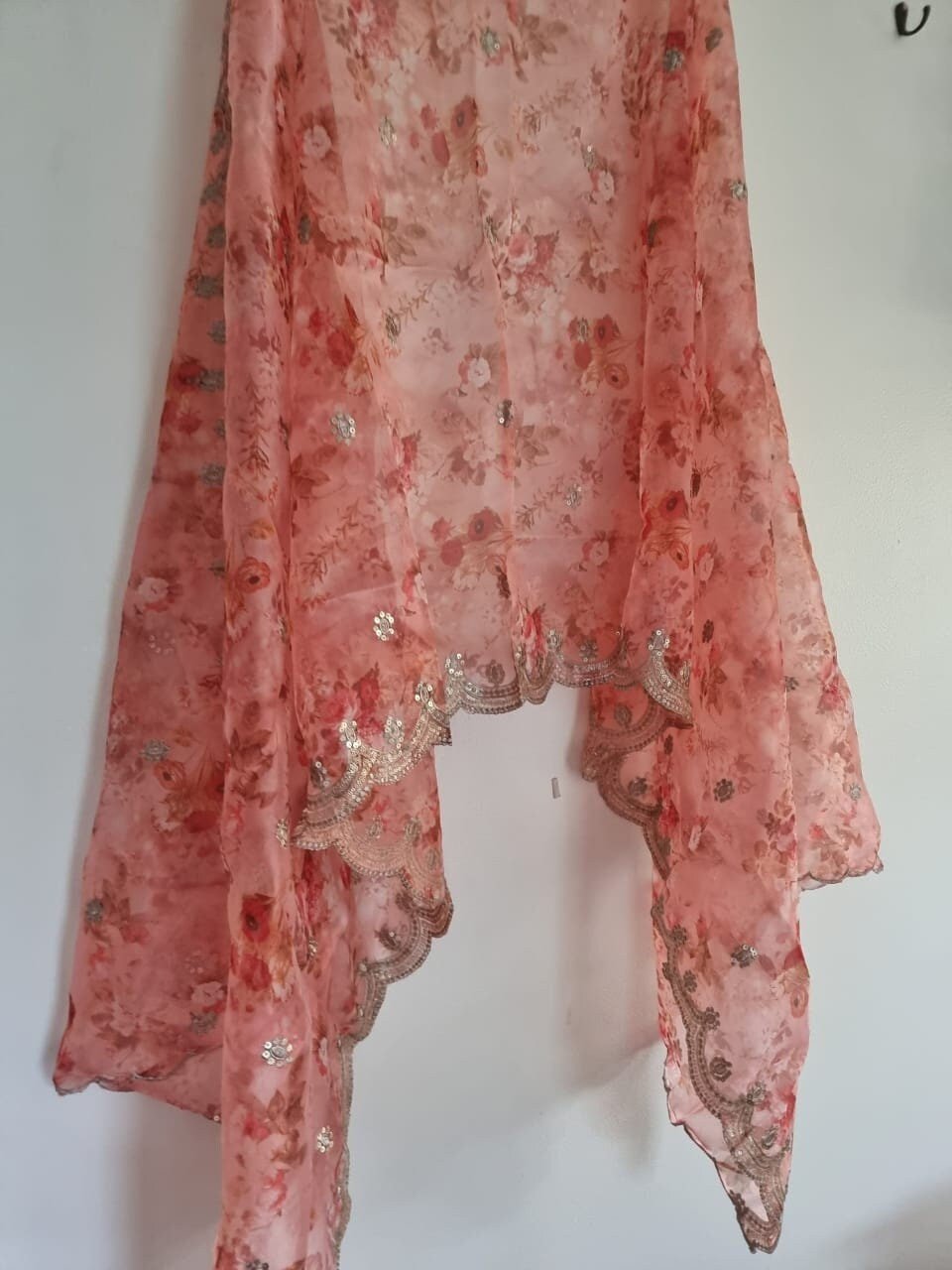 Indian dupatta with embroidery. Designer dupattas for women - Neel Creations By Saanvi