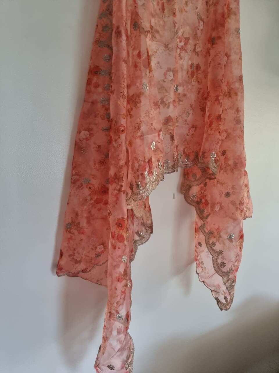 Indian dupatta with embroidery. Designer dupattas for women - Neel Creations By Saanvi