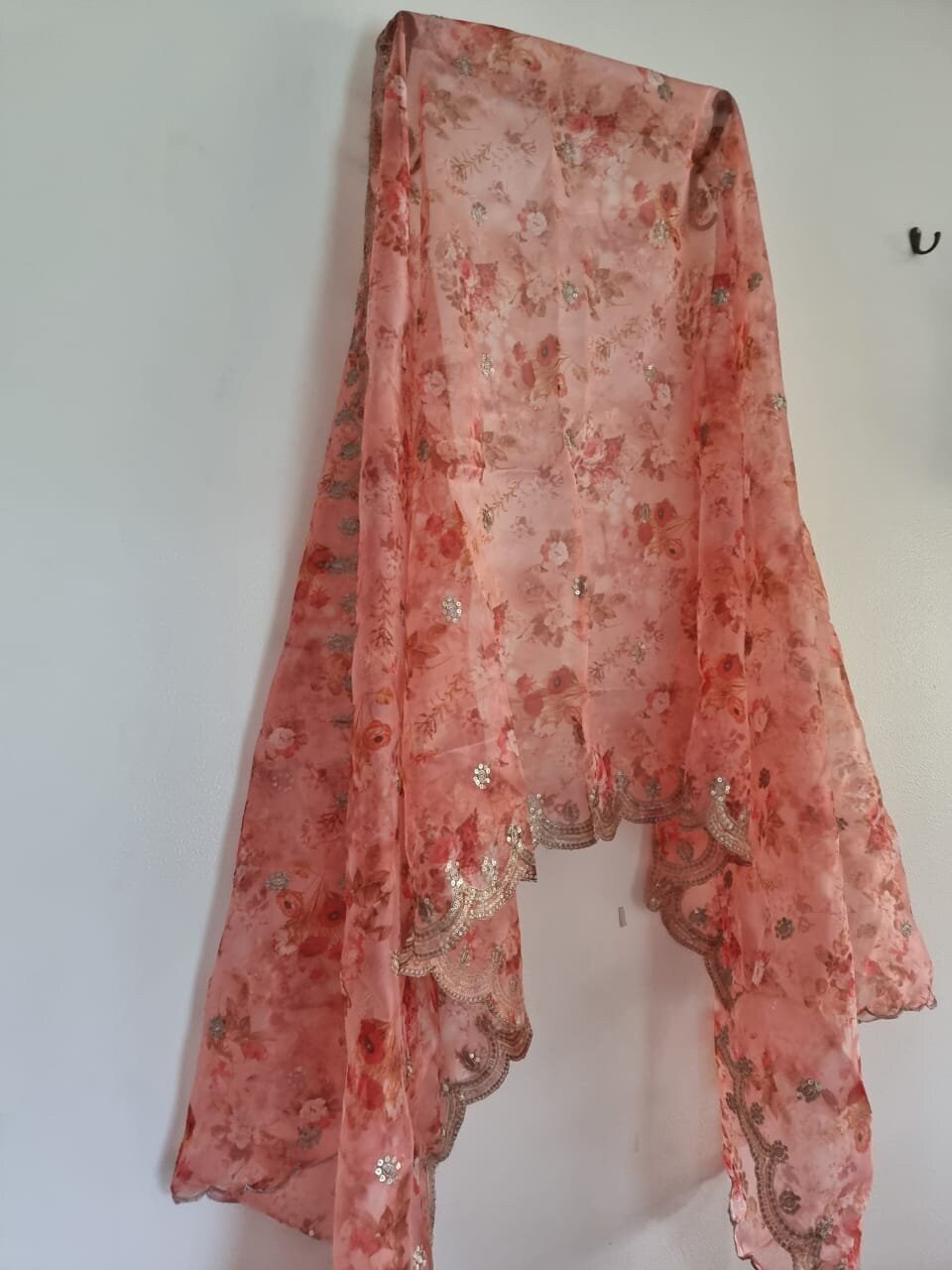 Indian dupatta with embroidery. Designer dupattas for women - Neel Creations By Saanvi