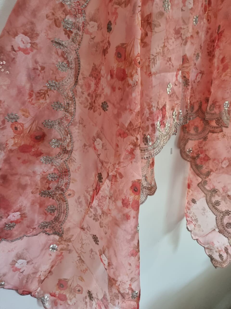 Indian dupatta with embroidery. Designer dupattas for women - Neel Creations By Saanvi