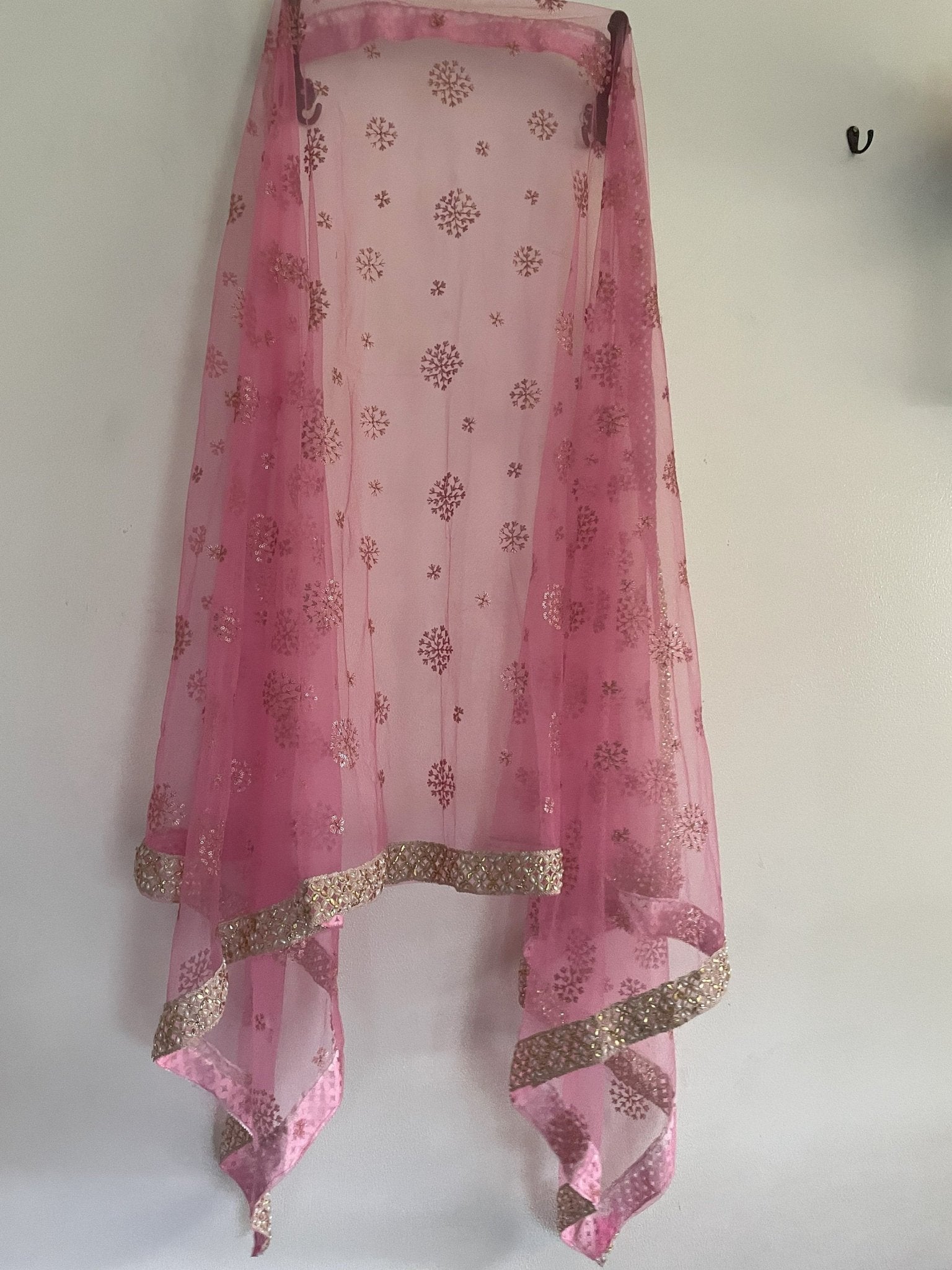 Indian Wedding Dupatta long net embroidered scarf Punjabi dress dupattas with embroidery for festival chunni lehenga stole - Neel Creations By Saanvi