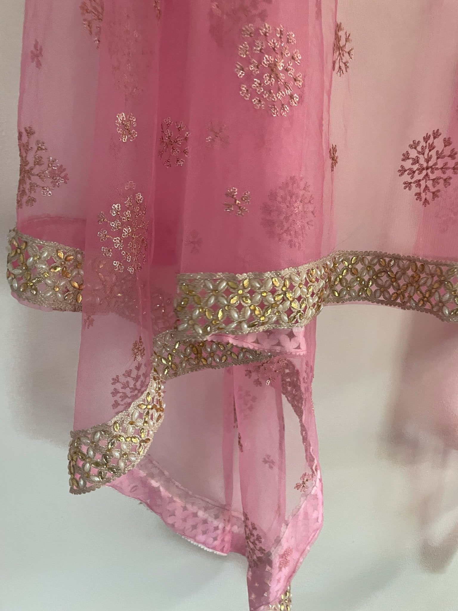 Indian Wedding Dupatta long net embroidered scarf Punjabi dress dupattas with embroidery for festival chunni lehenga stole - Neel Creations By Saanvi