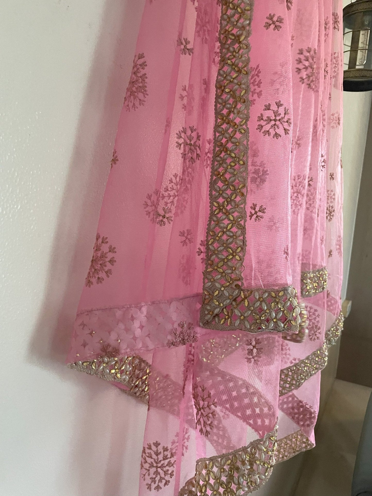 Indian Wedding Dupatta long net embroidered scarf Punjabi dress dupattas with embroidery for festival chunni lehenga stole - Neel Creations By Saanvi