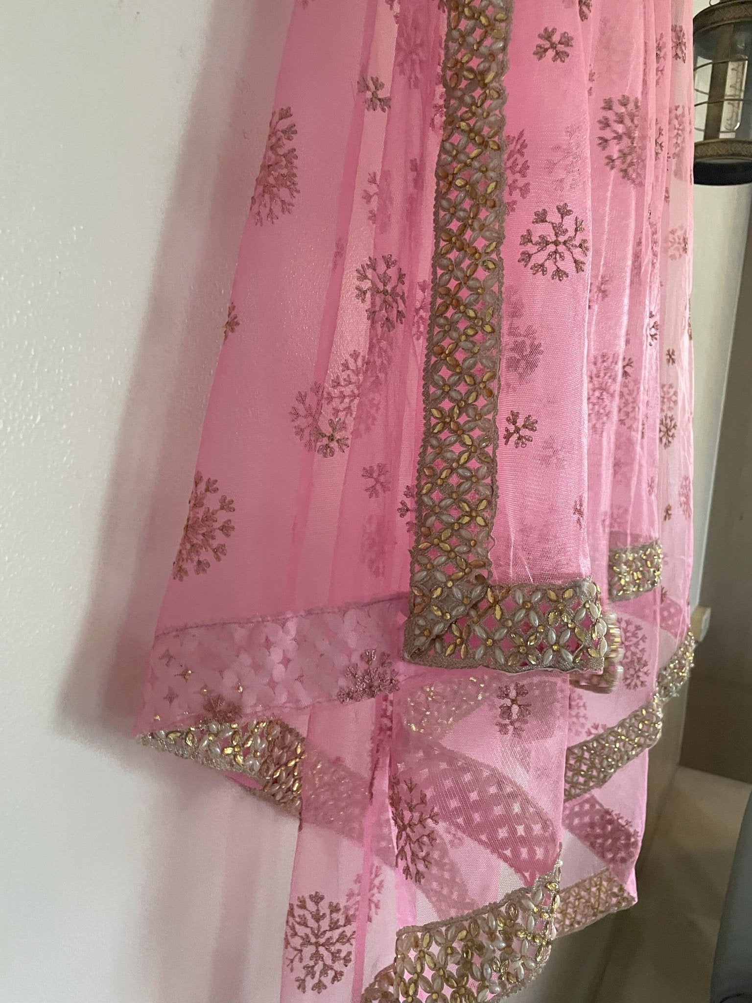 Indian Wedding Dupatta long net embroidered scarf Punjabi dress dupattas with embroidery for festival chunni lehenga stole - Neel Creations By Saanvi