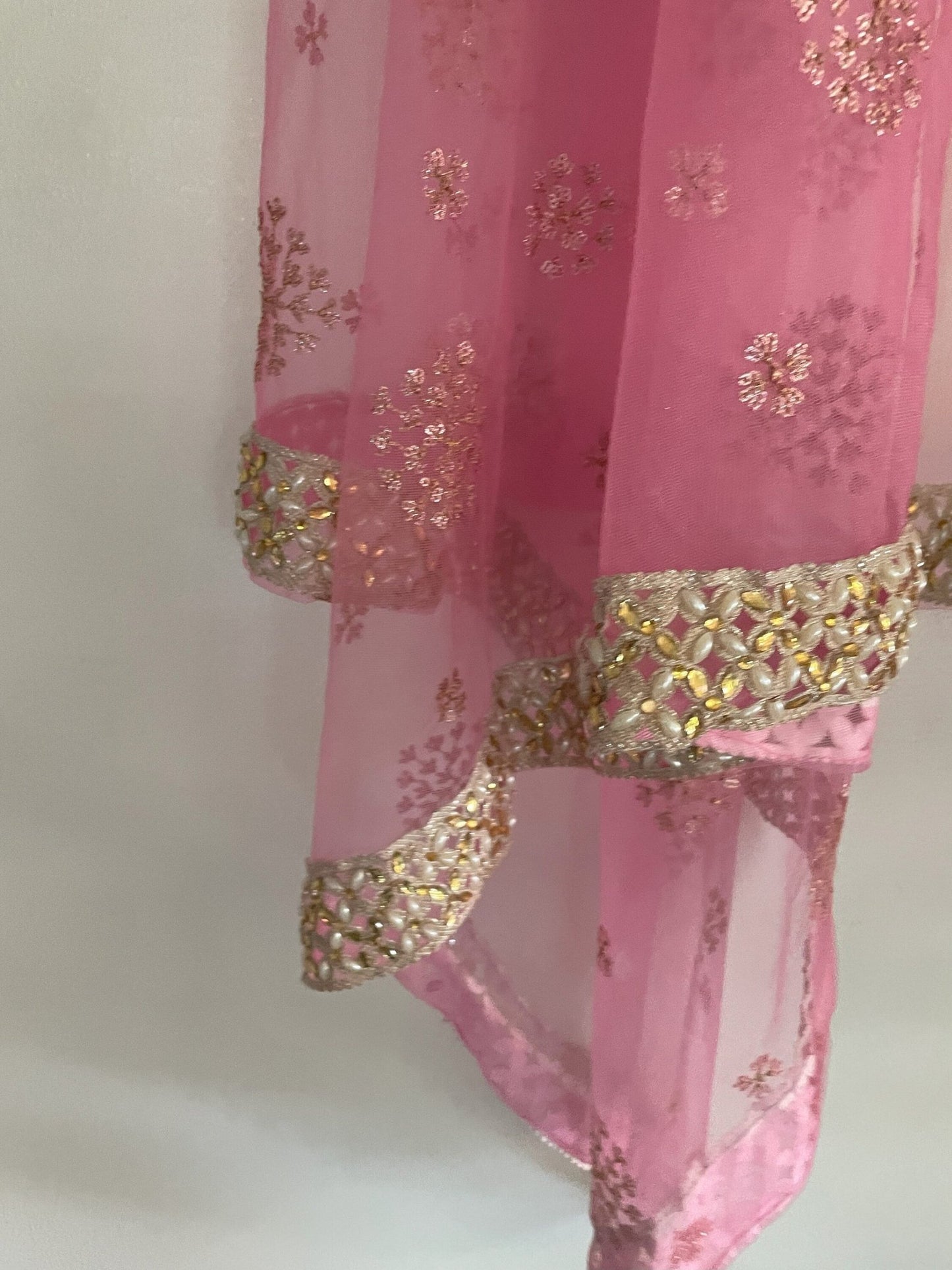 Indian Wedding Dupatta long net embroidered scarf Punjabi dress dupattas with embroidery for festival chunni lehenga stole - Neel Creations By Saanvi