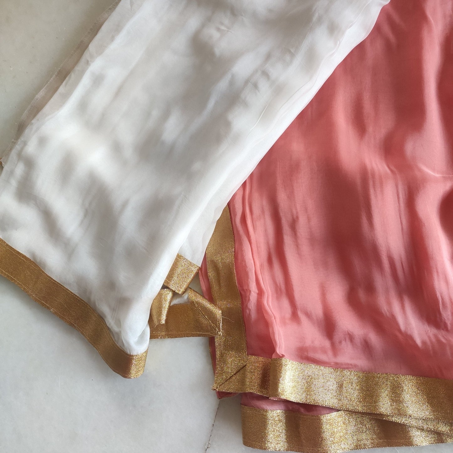 Indian wedding gathbandhan dupatta set. Plain dupatta set for bride and groom - Neel Creations By Saanvi