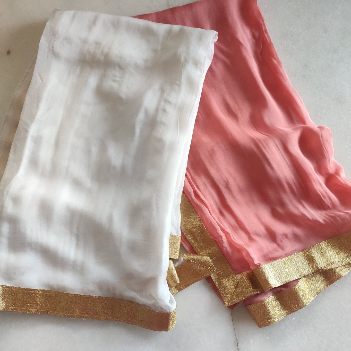 Indian wedding gathbandhan dupatta set. Plain dupatta set for bride and groom - Neel Creations By Saanvi