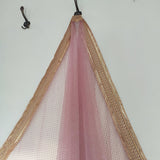 Mauve Indian net dupatta with glitter dots and gold border all over. Long bridal dupatta for women. - Neel Creations By Saanvi