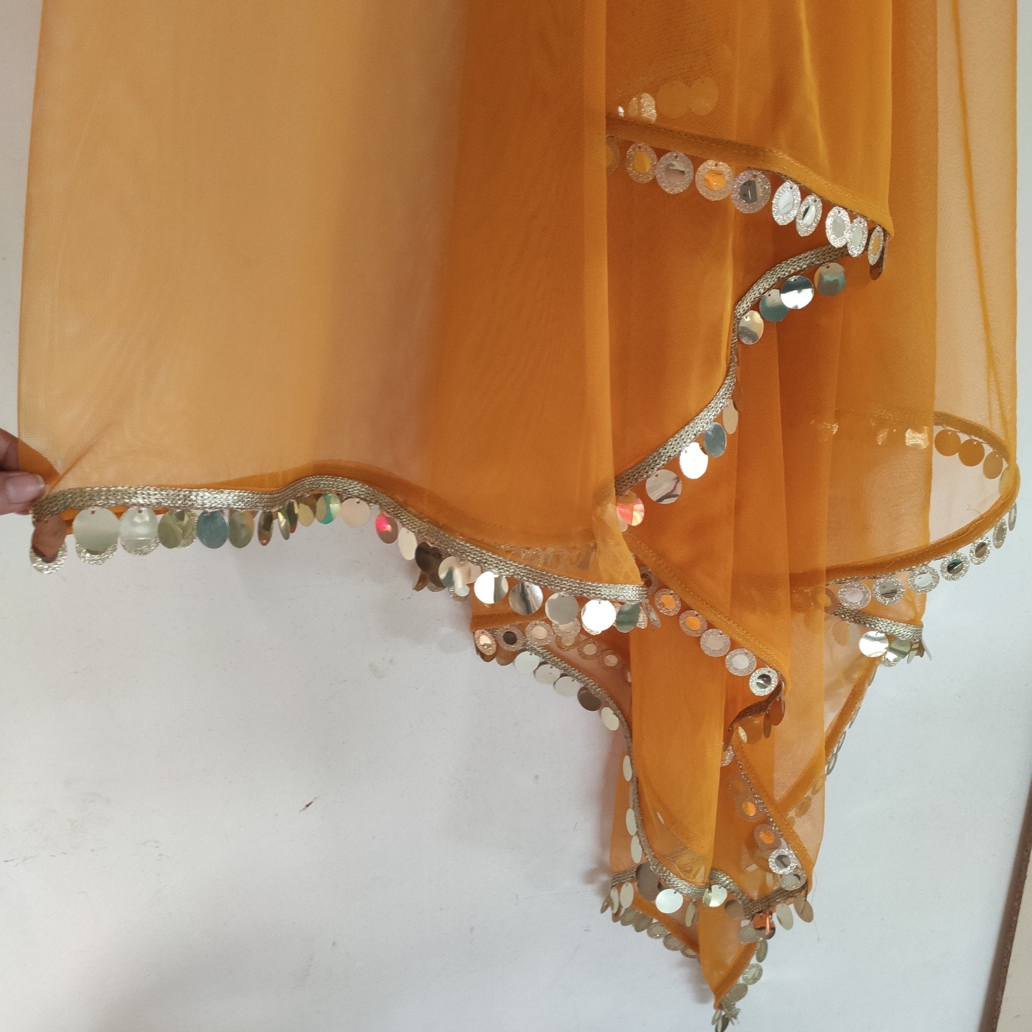 Net dupatta with mirror like border. Long Indian dress lehenga dupatta. Saree dupatta for women - Neel Creations By Saanvi