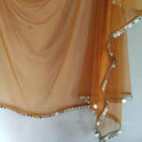 Net dupatta with mirror like border. Long Indian dress lehenga dupatta. Saree dupatta for women - Neel Creations By Saanvi