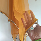 Net dupatta with mirror like border. Long Indian dress lehenga dupatta. Saree dupatta for women - Neel Creations By Saanvi