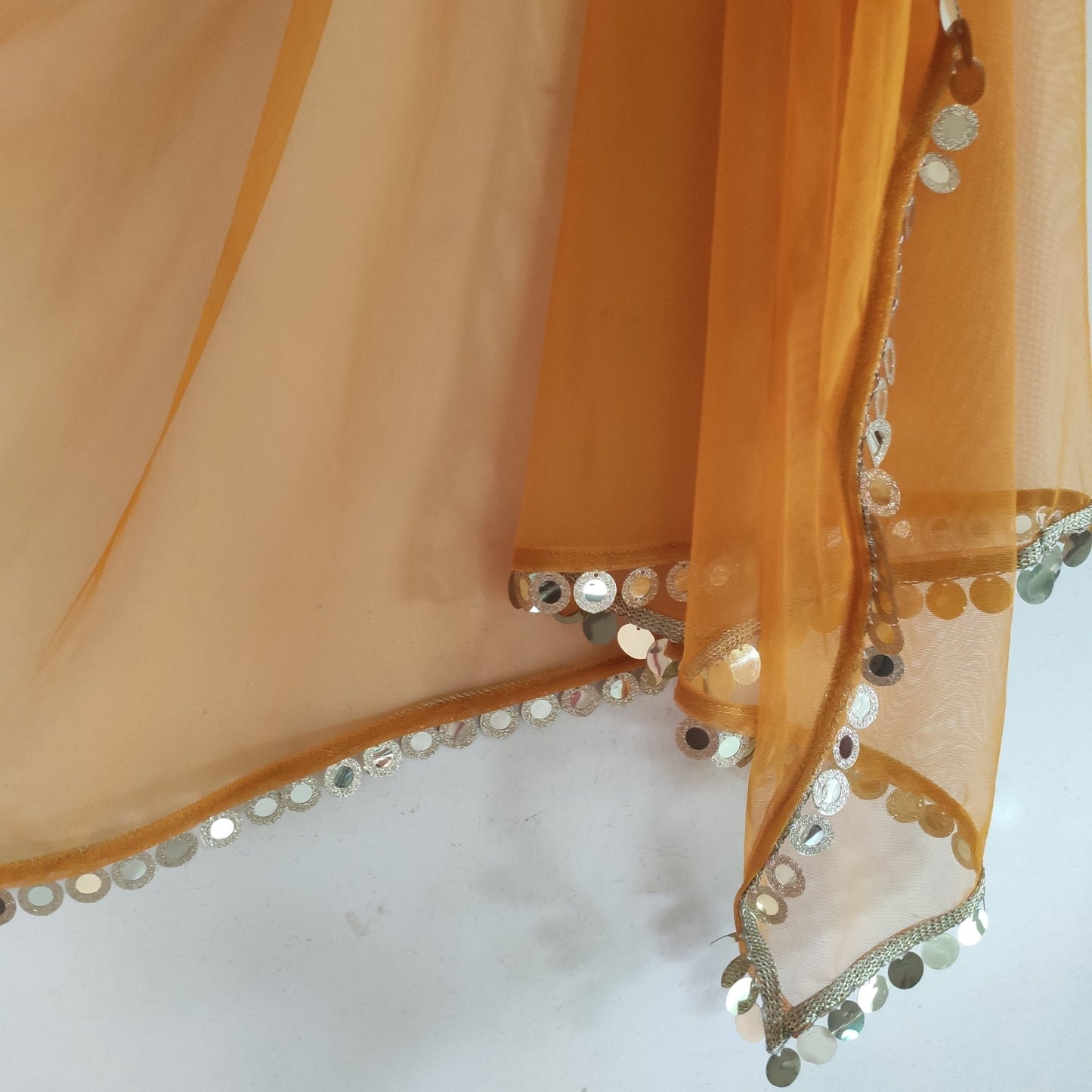 Net dupatta with mirror like border. Long Indian dress lehenga dupatta. Saree dupatta for women - Neel Creations By Saanvi