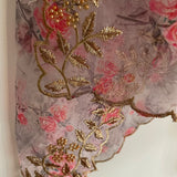 Organza dupatta printed floral dupatta. Dupatta with flowers. Pink flowers - Neel Creations By Saanvi