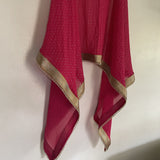 Pink Bridal Indian sheer dupatta for women with beaded border lace. - Neel Creations By Saanvi