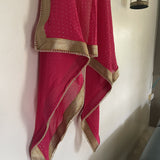 Pink Bridal Indian sheer dupatta for women with beaded border lace. - Neel Creations By Saanvi