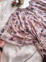 Printed embroidered coord set with belt. - Neel Creations By Saanvi
