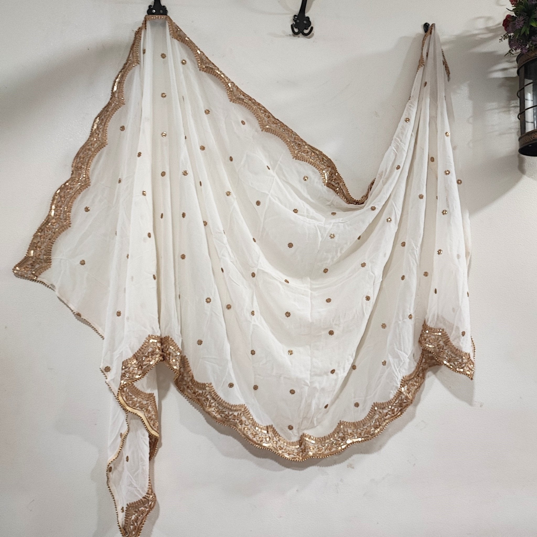 Sheer dupatta Indian Wedding Dupatta long Sheer georgette embroidered scarf Punjabi dress dupattas for festival chunni lehenga stole - Neel Creations By Saanvi