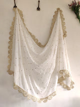 Sheer dupatta Indian Wedding Dupatta long Sheer georgette embroidered scarf Punjabi dress dupattas for festival chunni lehenga stole - Neel Creations By Saanvi