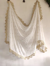 Sheer dupatta Indian Wedding Dupatta long Sheer georgette embroidered scarf Punjabi dress dupattas for festival chunni lehenga stole - Neel Creations By Saanvi