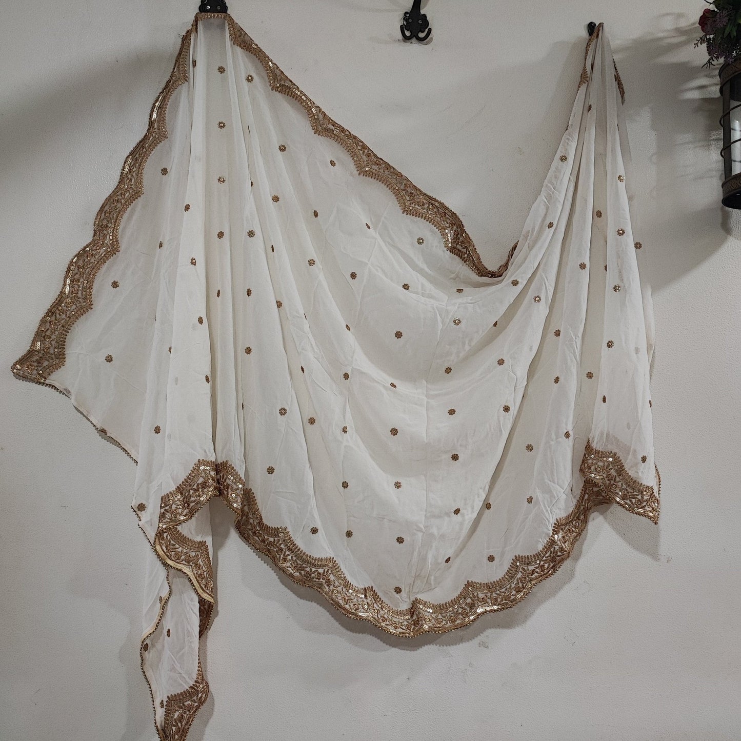 Sheer dupatta Indian Wedding Dupatta long Sheer georgette embroidered scarf Punjabi dress dupattas for festival chunni lehenga stole - Neel Creations By Saanvi