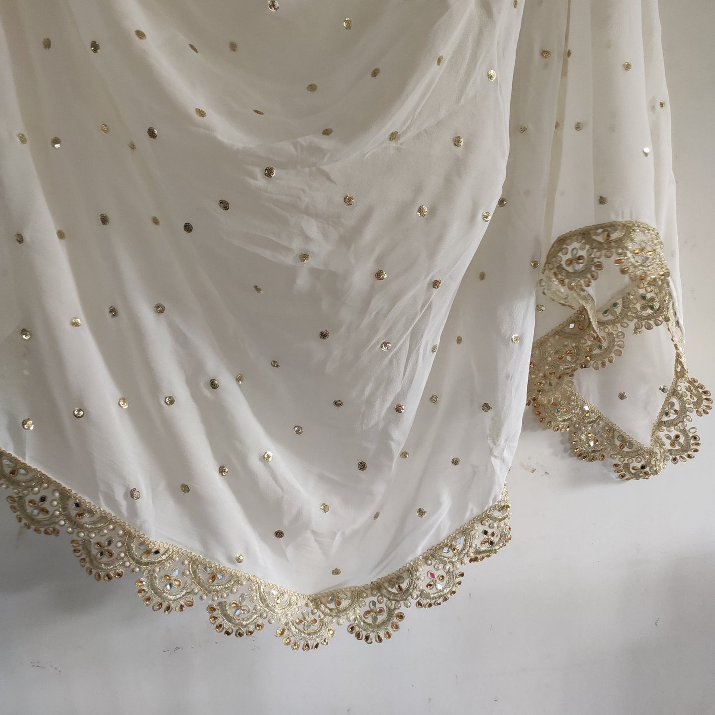 Sheer dupatta Indian Wedding Dupatta long Sheer georgette embroidered scarf Punjabi dress dupattas for festival chunni lehenga stole - Neel Creations By Saanvi