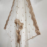 Sheer dupatta Indian Wedding Dupatta long Sheer georgette embroidered scarf Punjabi dress dupattas for festival chunni lehenga stole - Neel Creations By Saanvi