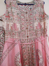 Soft peach pink color co-ord set. Printed high low coord set - Neel Creations By Saanvi